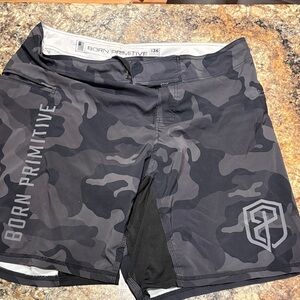 Born Primitive Men's Black Camo Athletic Shorts